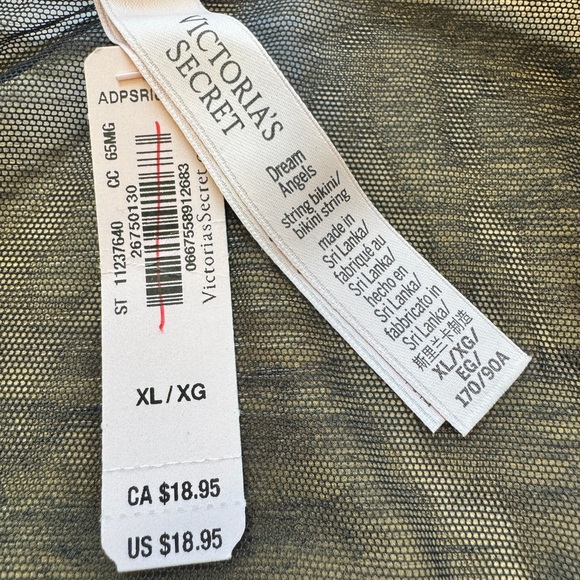 Victoria's Secret Dream Angels Lace Mesh String Bikini Panty Black - Picture 4 of 7